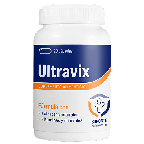 Envase de cápsulas ULTRAVIX mostrado en una landing de la misma oferta Dr.Cash 32351